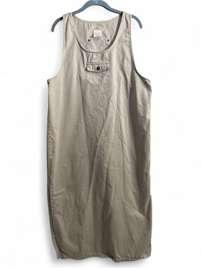 Style Studio Women’s Large Beige Long Jumper Dress 100% Cotton Maxi